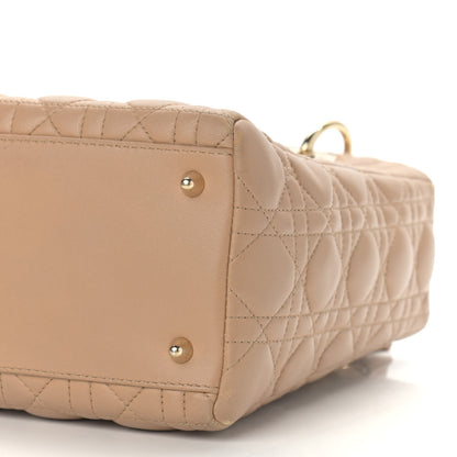 Christian Dior Lambskin Cannage Medium Lady Dior Beige 8 of 13