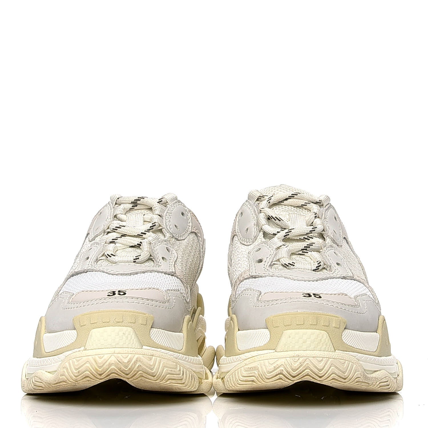 Balenciaga Fabric Mesh Womens Triple S Sneakers 35 White 2 of 4