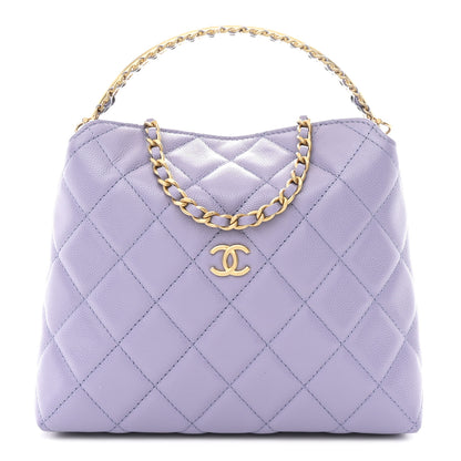 Chanel Caviar Quilted Chanel Way Clutch With Chain Light Purple 1 of 11