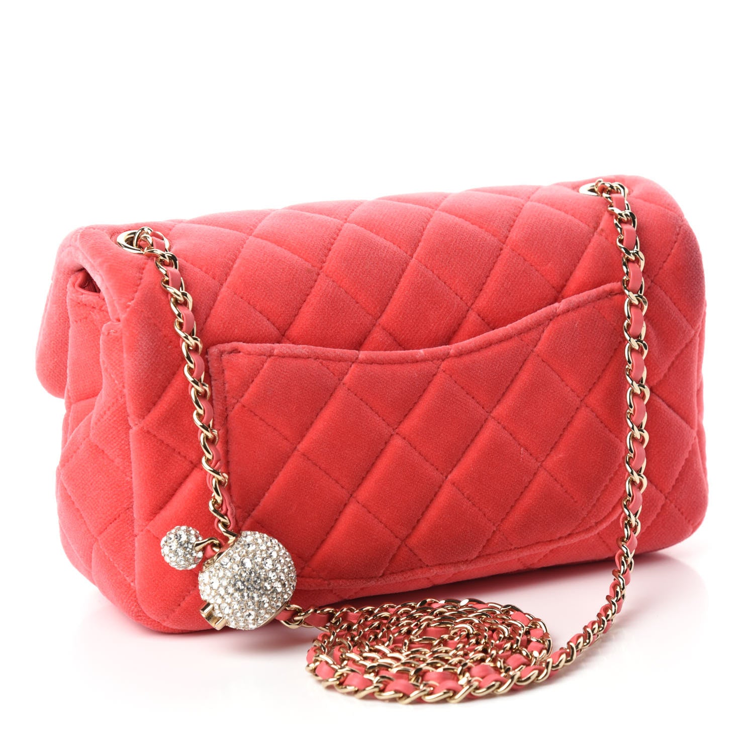 Chanel Velvet Quilted Mini Rectangular Pearl Crush Flap Pink 3 of 12