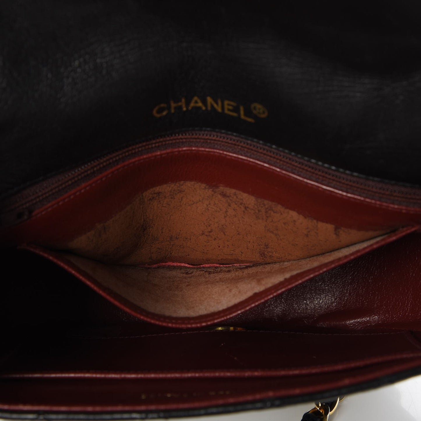 Lambskin Quilted Small Half Moon Flap Black