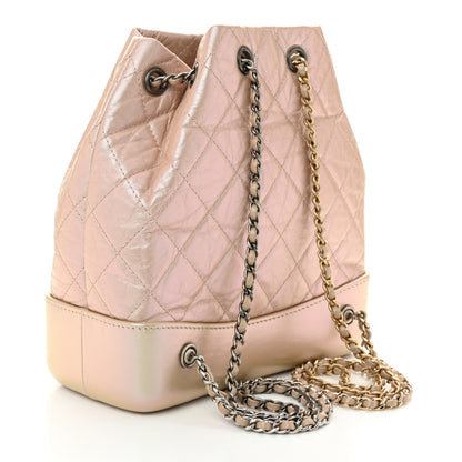 Chanel Iridescent Lambskin Calfskin Small Quilted Gabrielle Backpack Light Pink 3 of 11