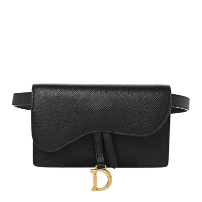 Christian Dior Grained Calfskin Saddle Belt Bag Black 1 of 14