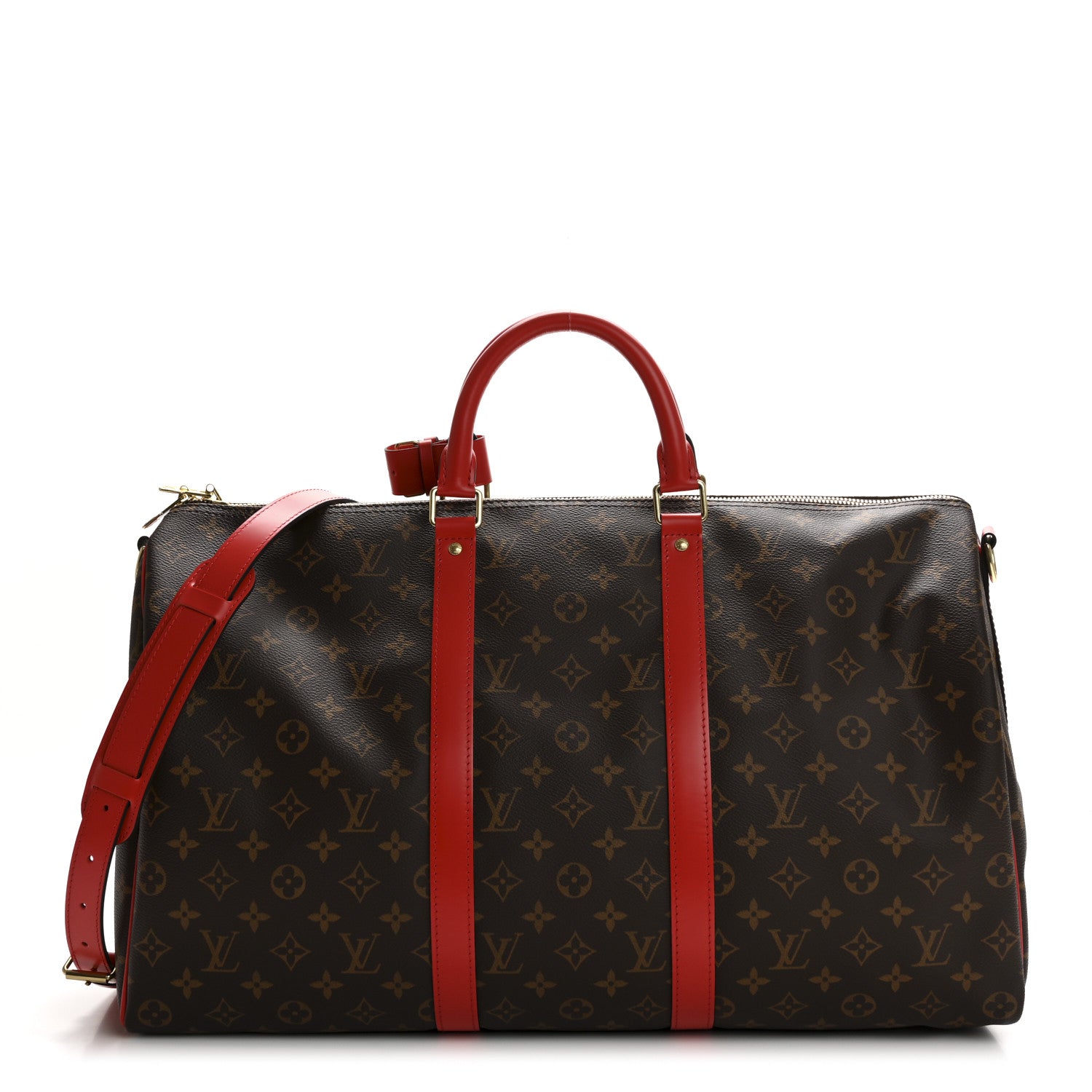 Louis Vuitton Calfskin Monogram Keepall Bandouliere 50 Coquelicot 1 of 9