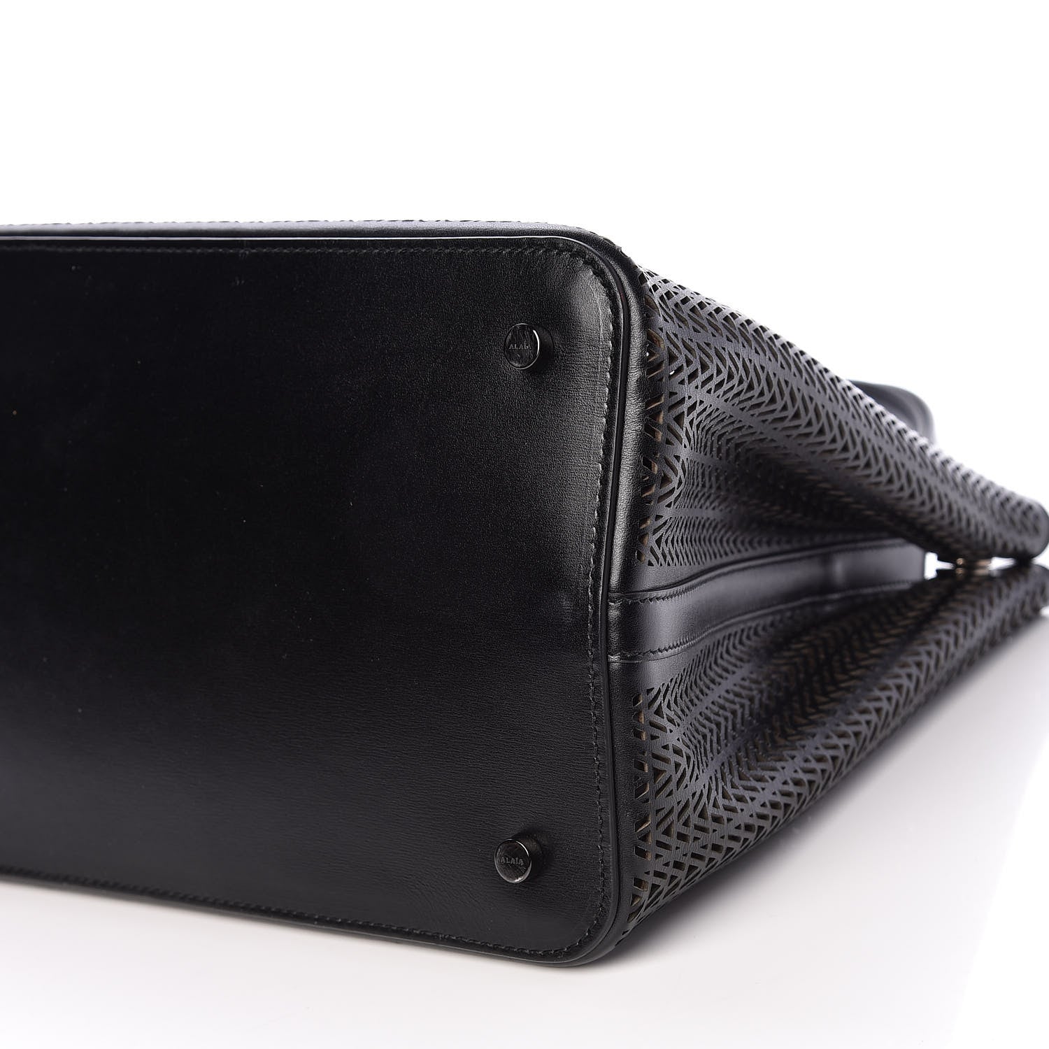 Alaia Lux Calfskin Zig Zag Laser Cut Mina 32 Bag Black 10 of 10