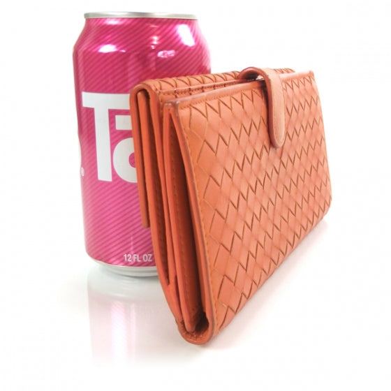 Nappa Intrecciato Continental Wallet Orange
