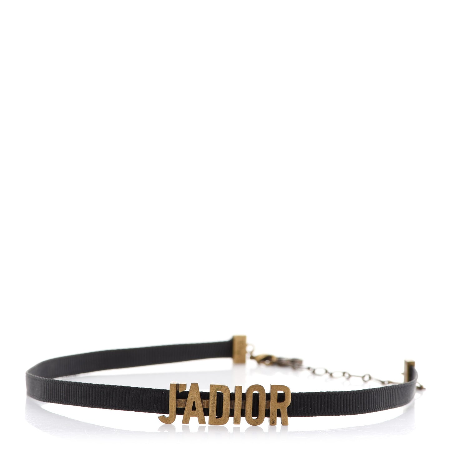 Grosgrain Ribbon J'Adior Logo Choker Necklace Black