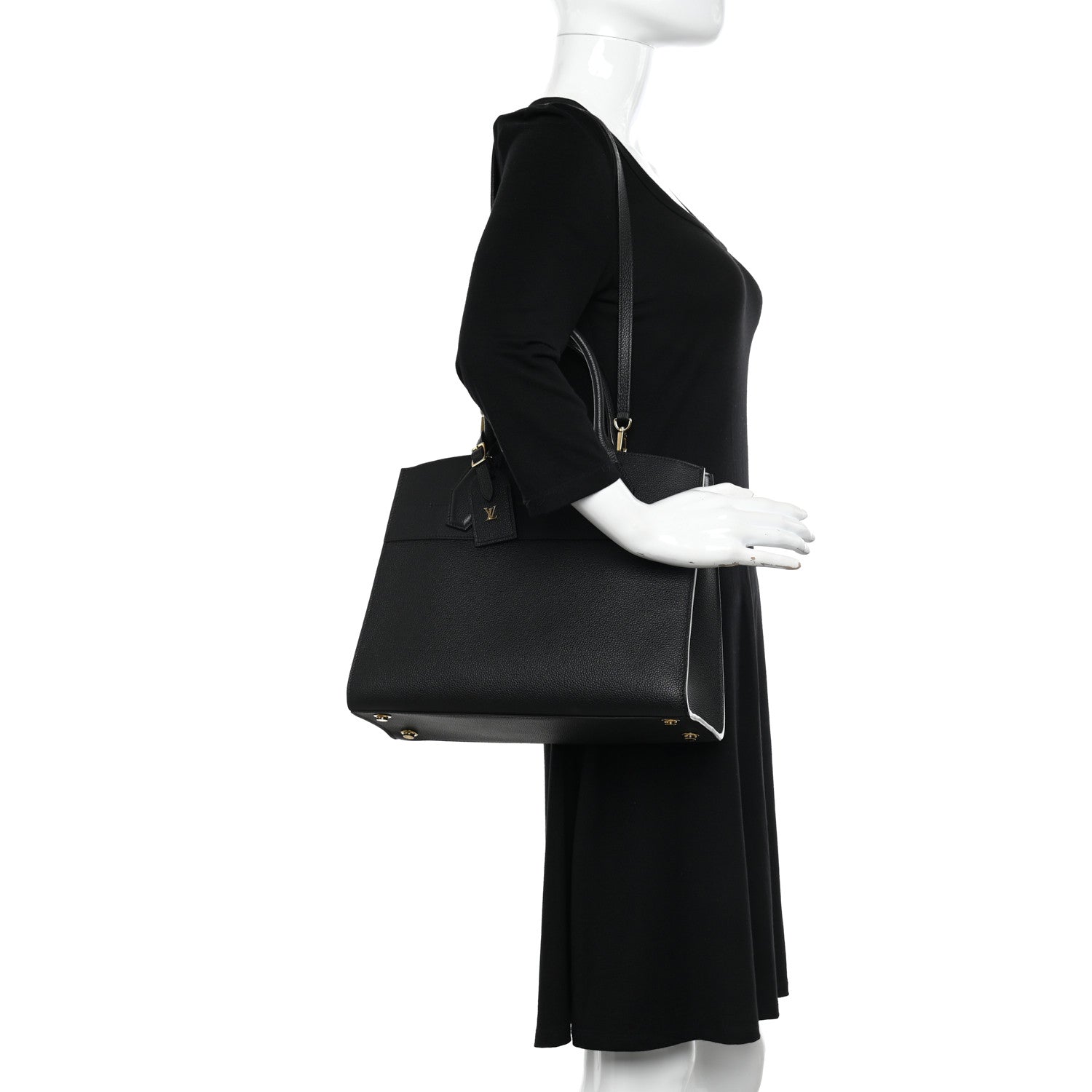 Louis Vuitton Taurillon City Steamer MM Black 2 of 9