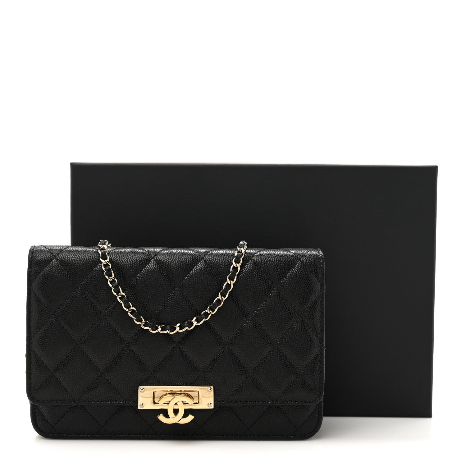 Chanel Caviar Quilted Golden Class Wallet On Chain WOC Black 12 of 12