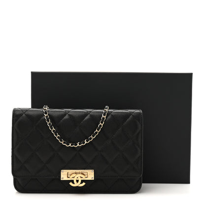 Chanel Caviar Quilted Golden Class Wallet On Chain WOC Black 12 of 12