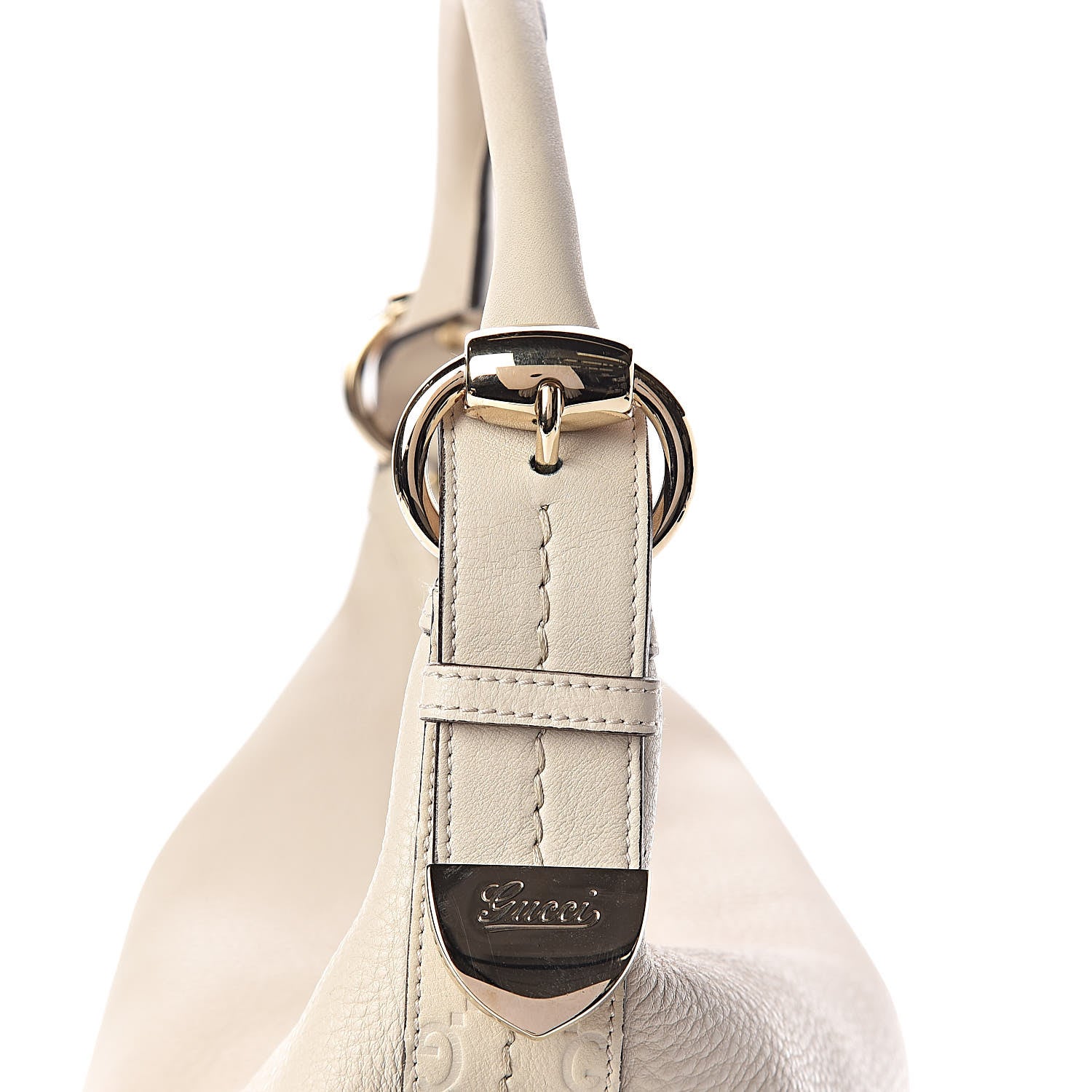 Gucci Pebbled Calfskin Guccissima Trim Medium Signoria Hobo Off White 11 of 11