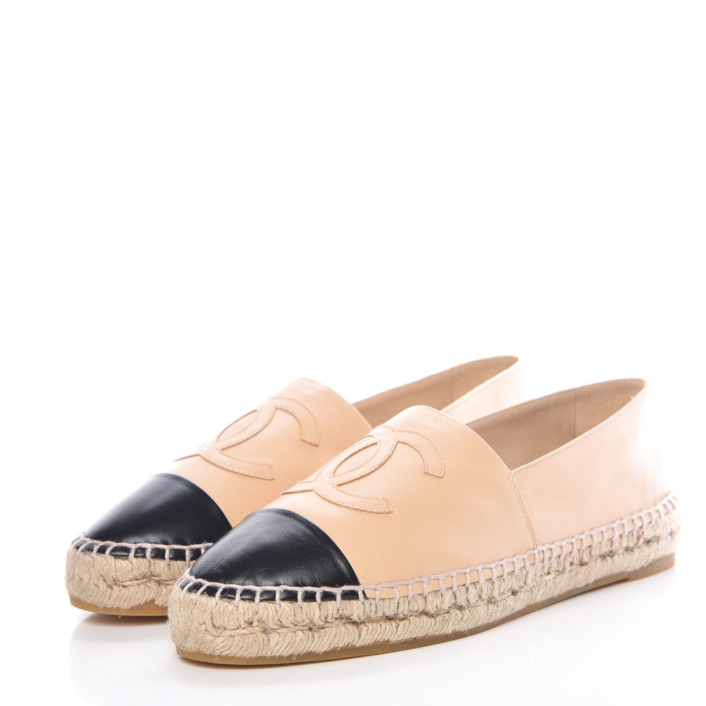 Lambskin CC Espadrilles 39 Beige Black