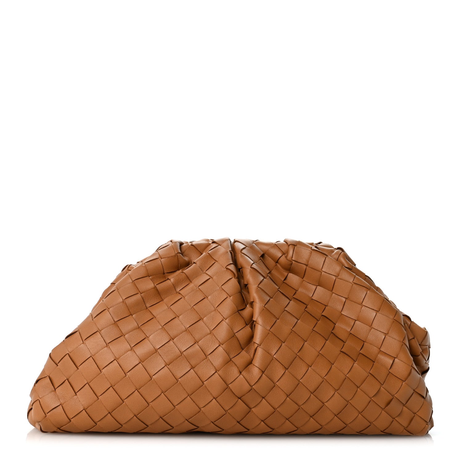 Bottega Veneta Nappa Maxi Intrecciato The Pouch Oversized Clutch Caramel 1 of 10