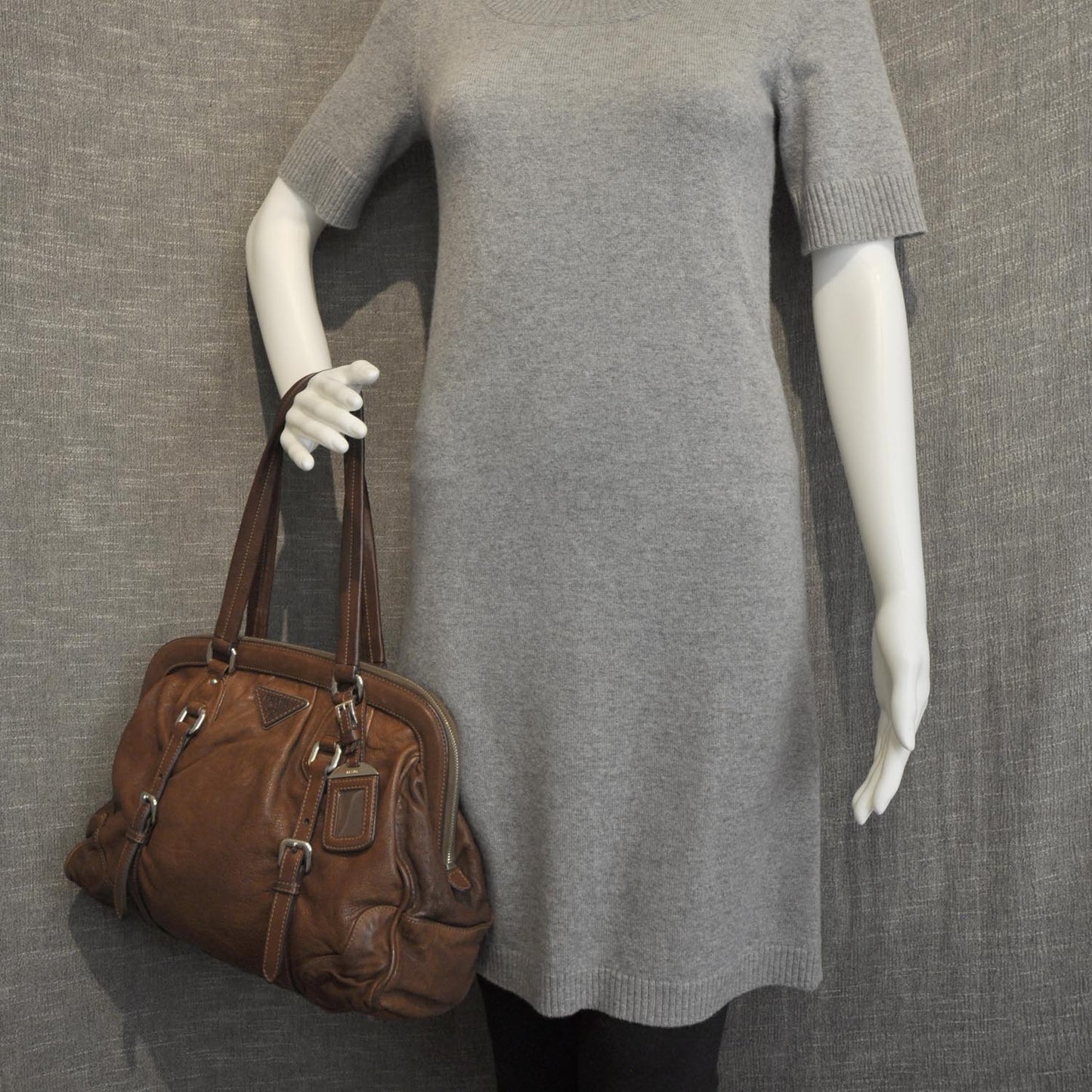 Washed Buffalo Leather Frame Bag Cocoa