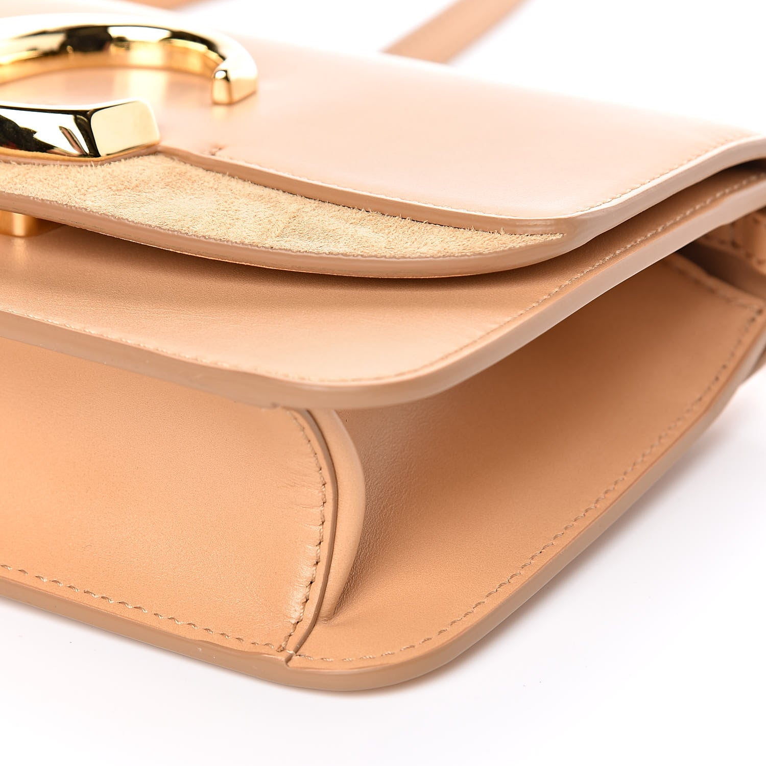 Chloe Calfskin Suede C Clutch With Chain Bleached Brown 9 of 10