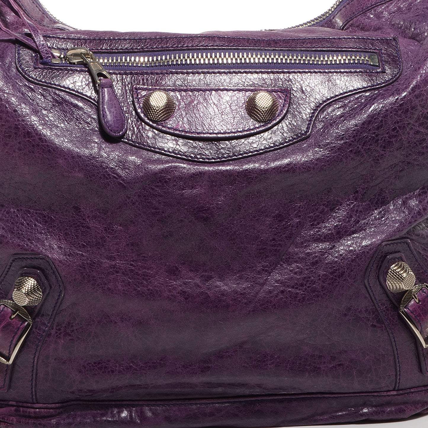 Agneau Giant 21 Silver Hardware Day Hobo Sapphire