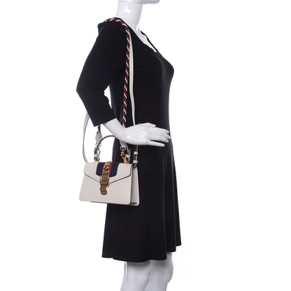Gucci Calfskin Mini Sylvie Top Handle Bag White 2 of 11