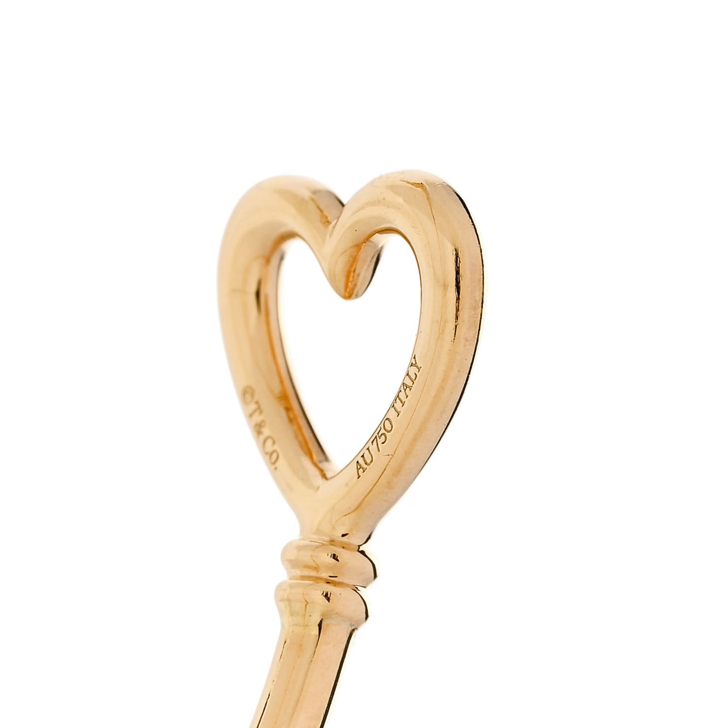 18K Yellow Gold Wire Heart Key Bracelet