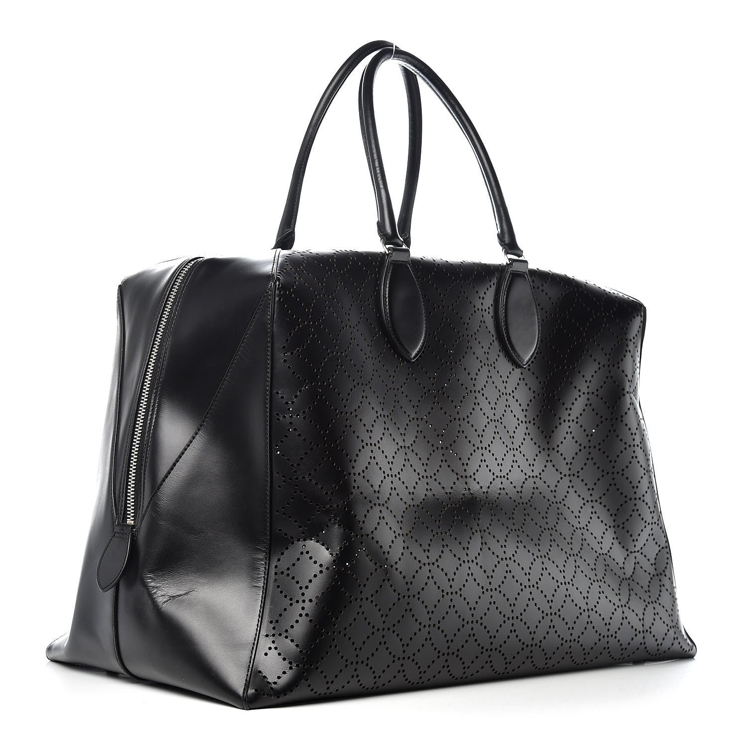 Alaia Calfskin Lux Laser Cut Weekender Black 3 of 10