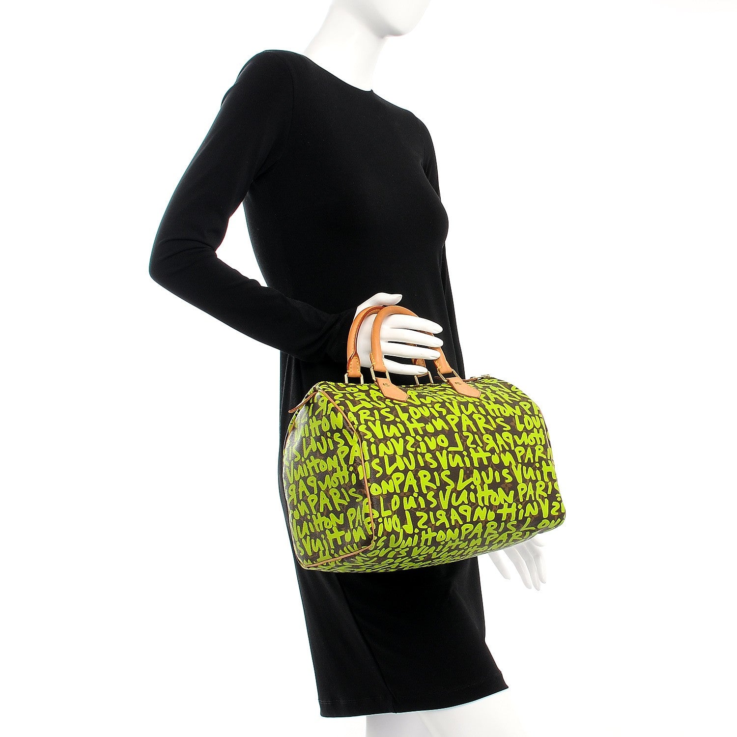Louis Vuitton Monogram Graffiti Speedy 30 Green 2 of 7