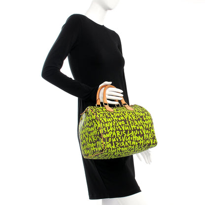 Louis Vuitton Monogram Graffiti Speedy 30 Green 2 of 7