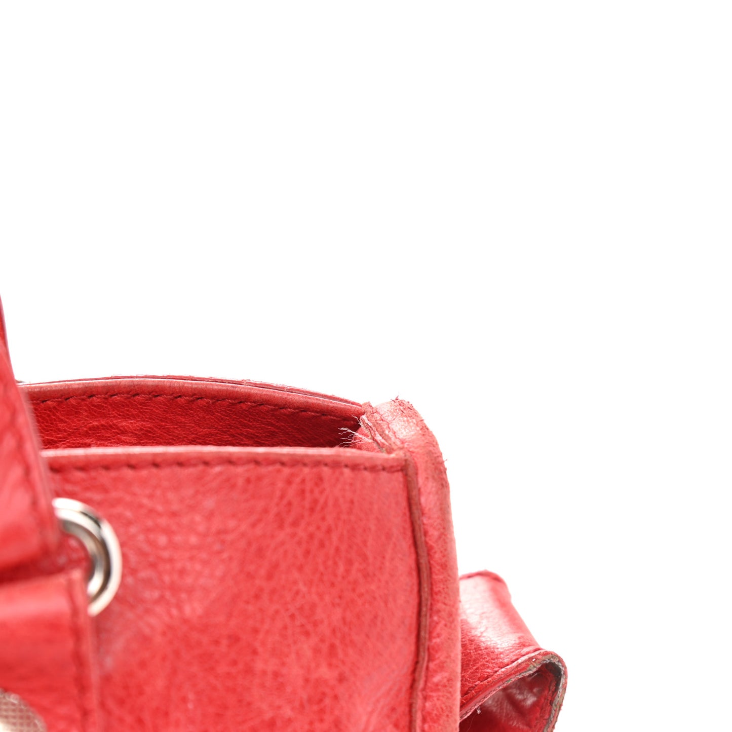 Agneau Giant 21 Silver Hardware City Rouge Coquelicot