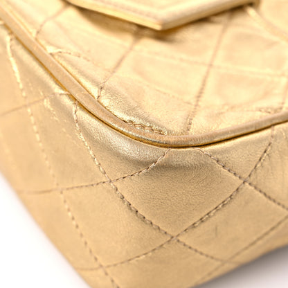 Chanel Metallic Lambskin Quilted Tassel Camera Case Gold 9 of 18