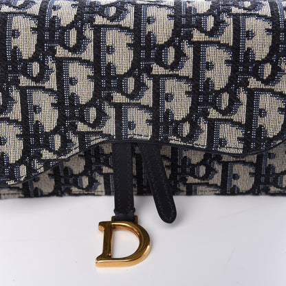 Christian Dior Oblique Saddle Belt Bag Blue 10 of 13