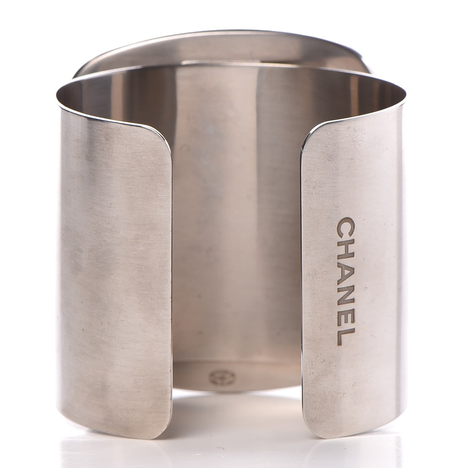 Chanel Metal Agate Cuff Silver 4 of 6