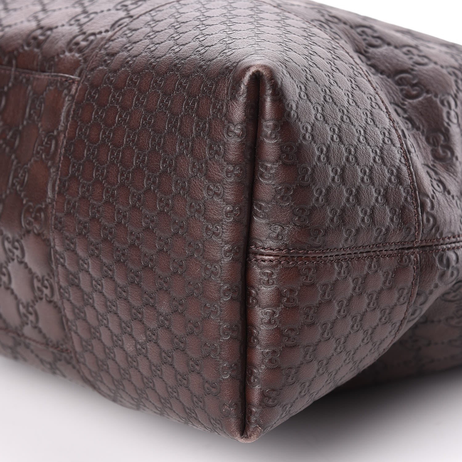 Gucci Guccissima Large Bree Foldover Tote Chocolate 7 of 17