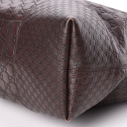 Gucci Guccissima Large Bree Foldover Tote Chocolate 7 of 17