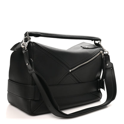 Loewe Shiny Calfskin Large Puzzle Biker Bag Black 2 of 7