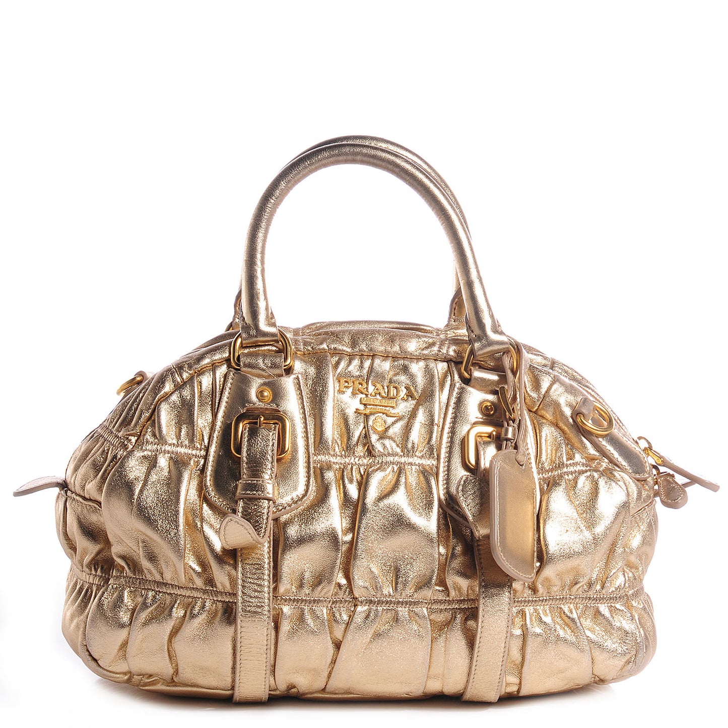 Nappa Gaufre Dome Satchel Platino
