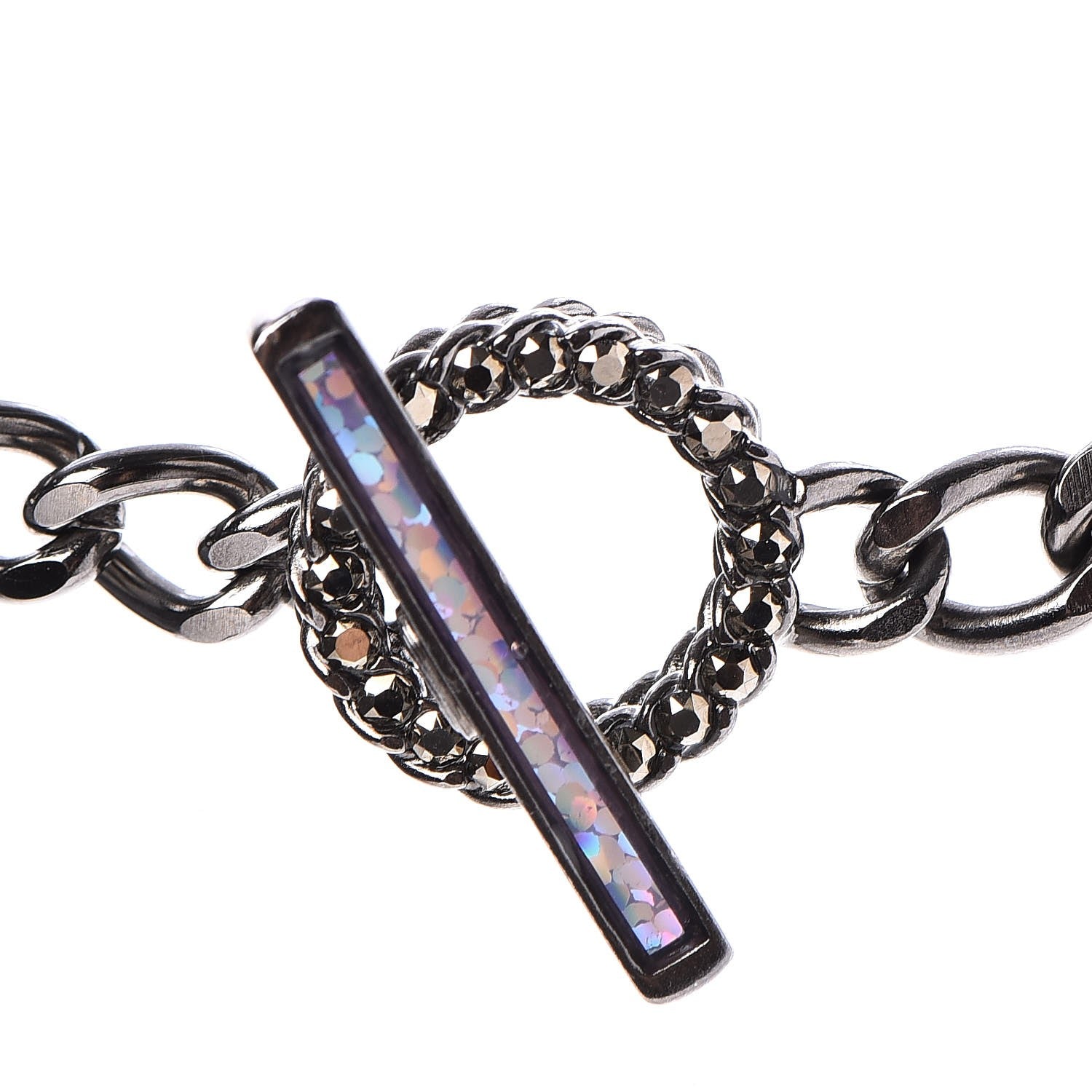 Chanel Ruthenium Enamel Crystal Pearl Necklace 5 of 6