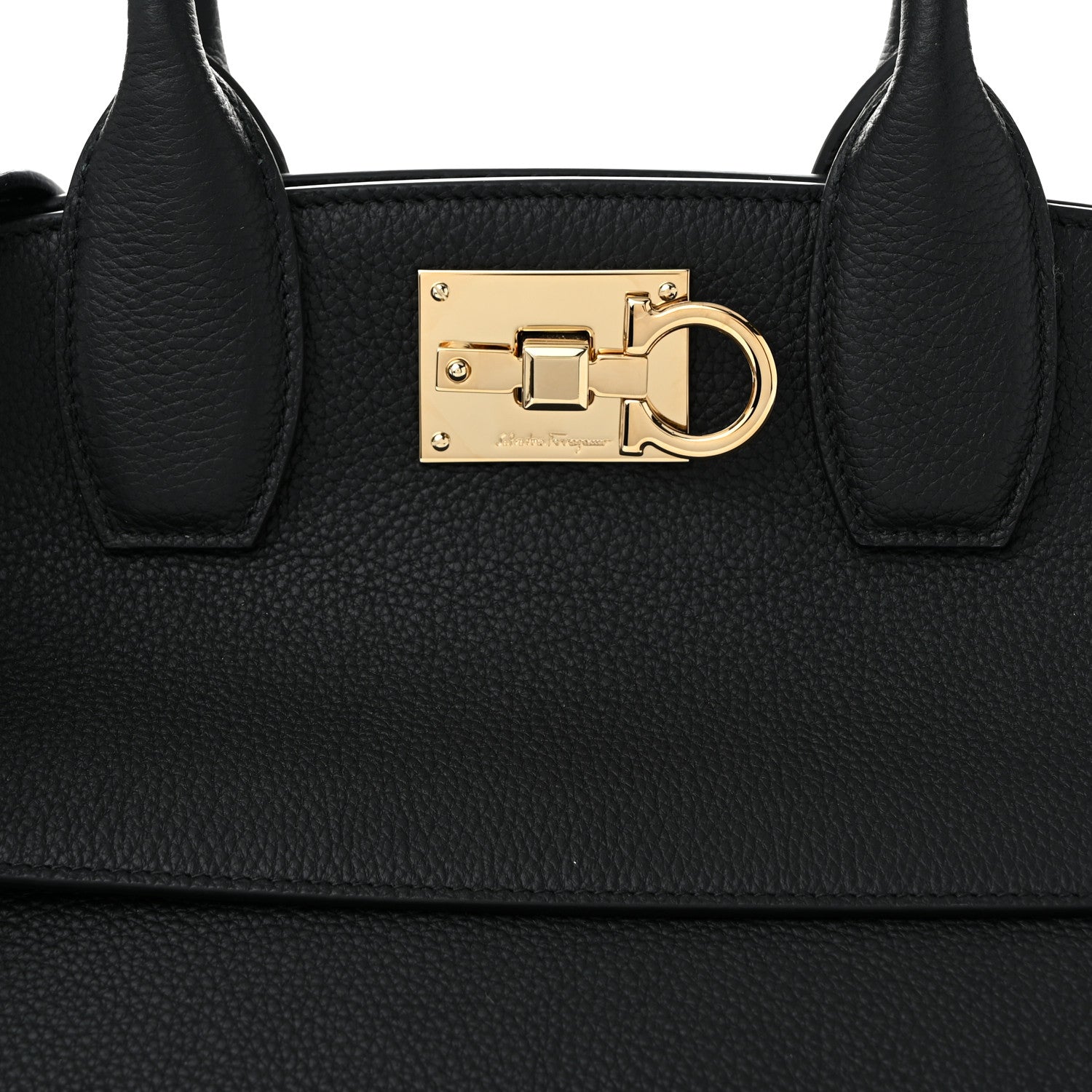Salvatore Ferragamo Calfskin Large Studio Soft Bag Black 6 of 8