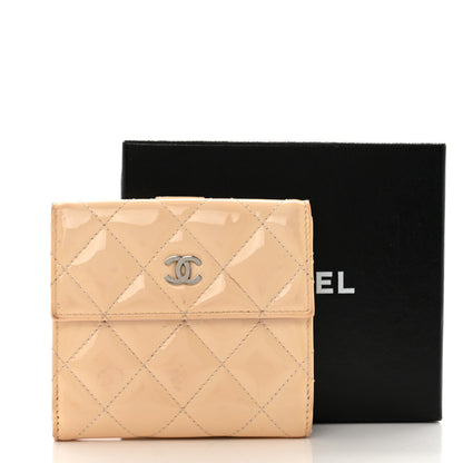 Chanel Striated Patent Quilted Compact French Flap Wallet Beige Light Pink 16 of 16