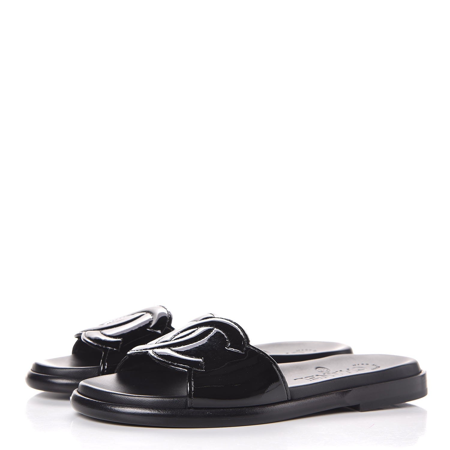 Chanel Patent Calfskin CC Slip On Mules 35 Black 3 of 9