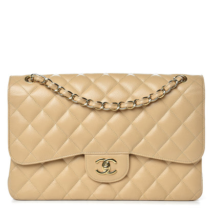 Chanel Caviar Quilted Jumbo Double Flap Beige Clair 1 of 13