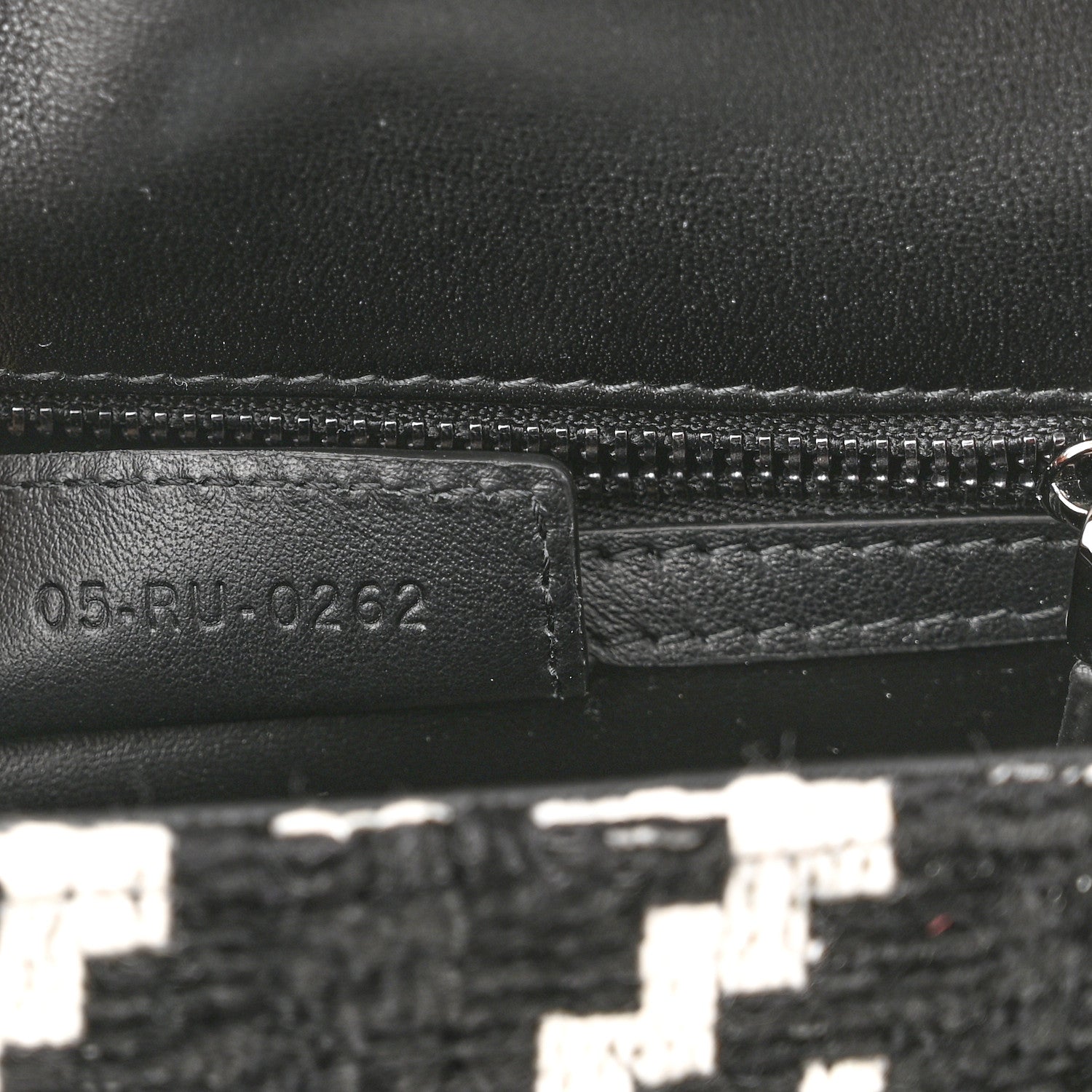 Christian Dior Tweed Macro Houndstooth Small Caro Bag Black White 7 of 11