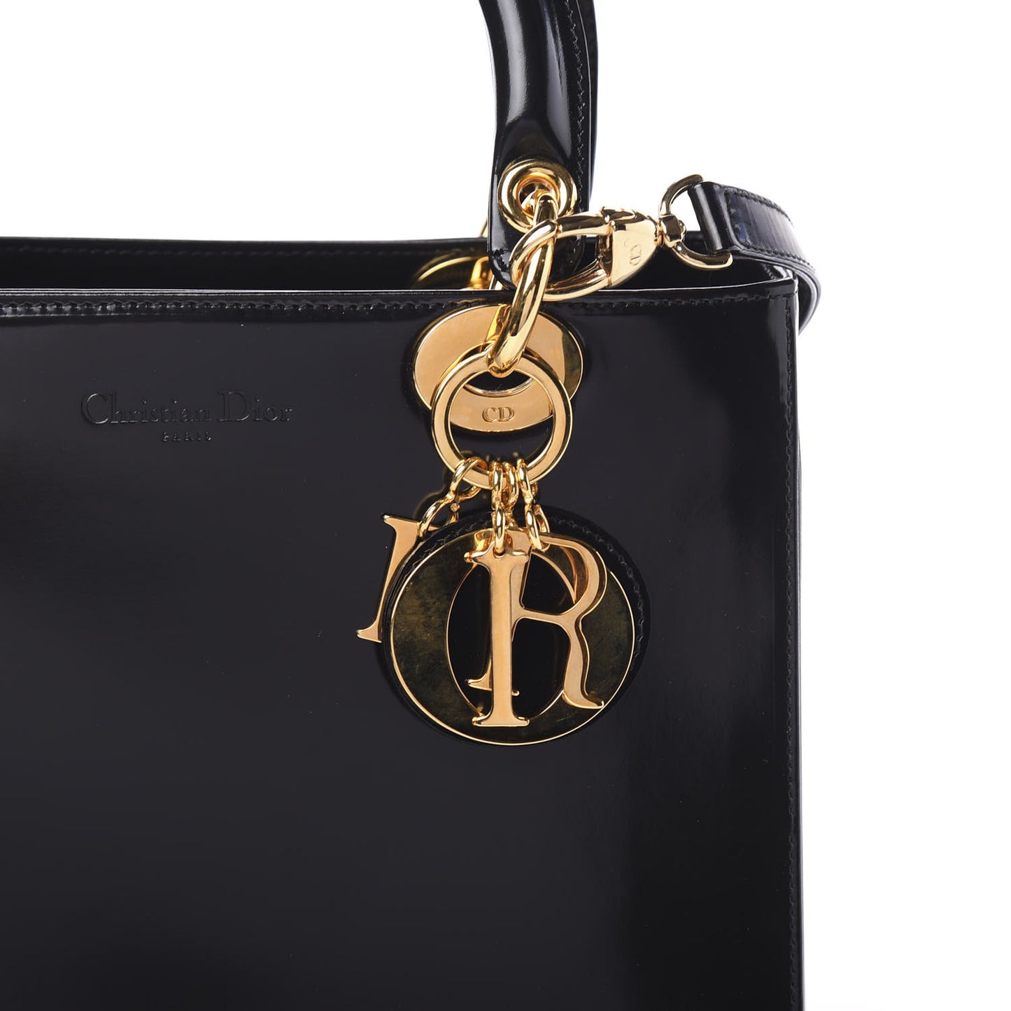 Patent Medium Lady Dior Black