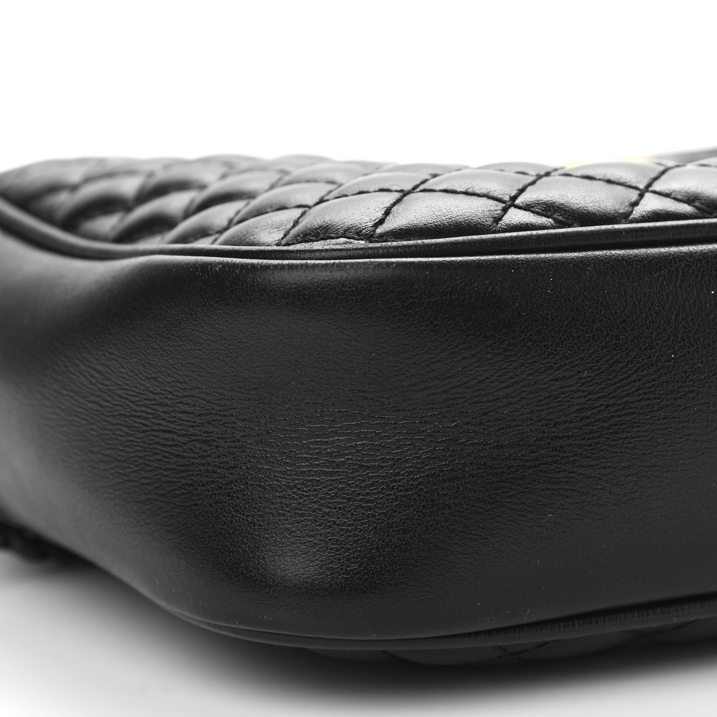 Calfskin Web Trapuntata Small GG Shoulder Bag Black