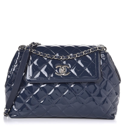 Chanel Patent Quilted Large Coco Shine Accordion Flap Dark Navy Blue 1 of 7