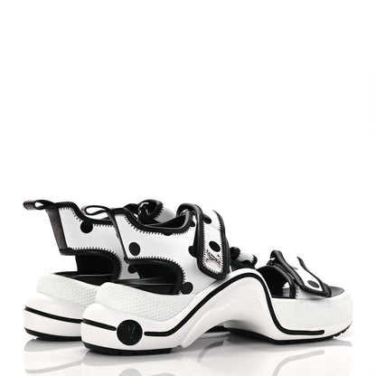 Louis Vuitton Satin Printed Polka Dot LV Archlight Sandal 40 Black White 4 of 7