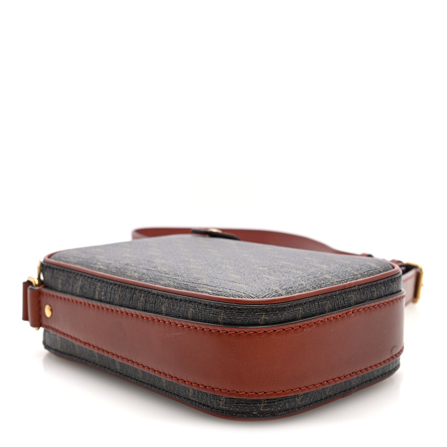 Saint Laurent Canvas Smooth Calfskin Le Monogramme Crossbody Pouch Chestnut 4 of 9