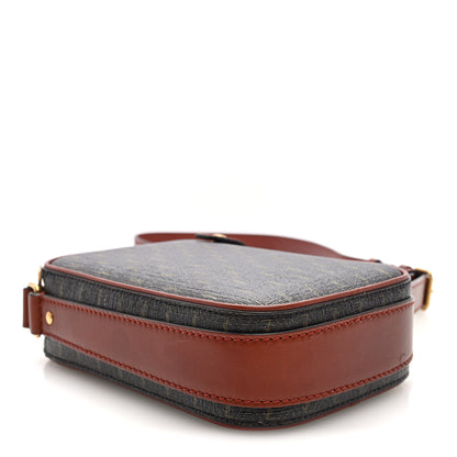 Saint Laurent Canvas Smooth Calfskin Le Monogramme Crossbody Pouch Chestnut 4 of 9