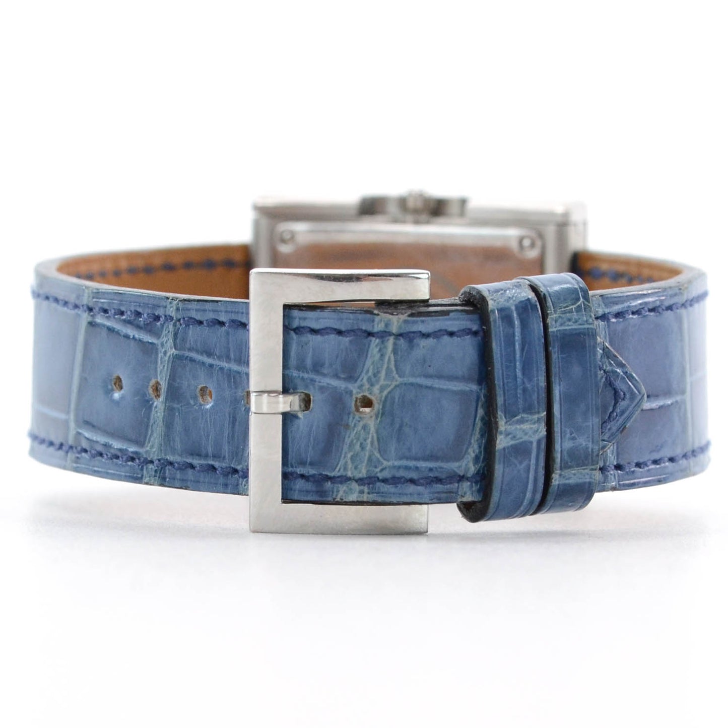 Stainless Steel Alligator 22mm Belt Quartz Watch Blue Jean
