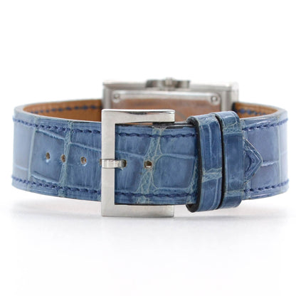 Hermes Stainless Steel Alligator 22mm Belt Quartz Watch Blue Jean 4 of 7