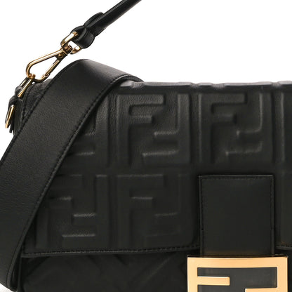 Fendi Nappa FF 1974 Embossed Large Baguette Black 6 of 8