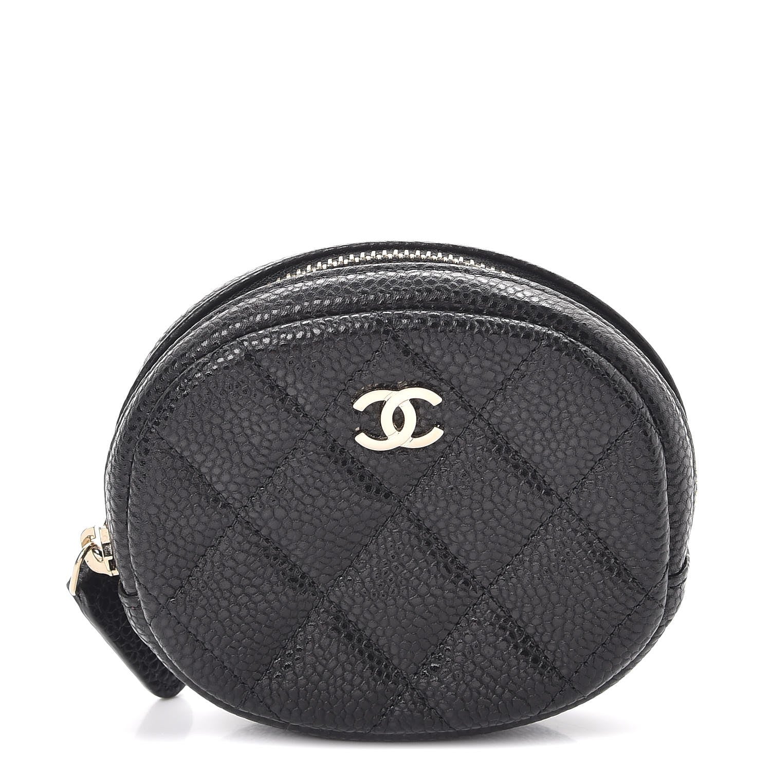 Chanel Caviar Quilted Zip Around Classic Coin Purse Black 1 of 8