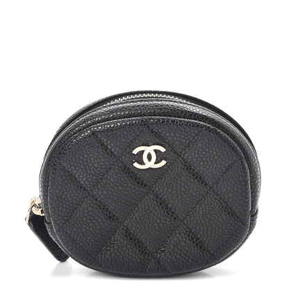 Chanel Caviar Quilted Zip Around Classic Coin Purse Black 1 of 8